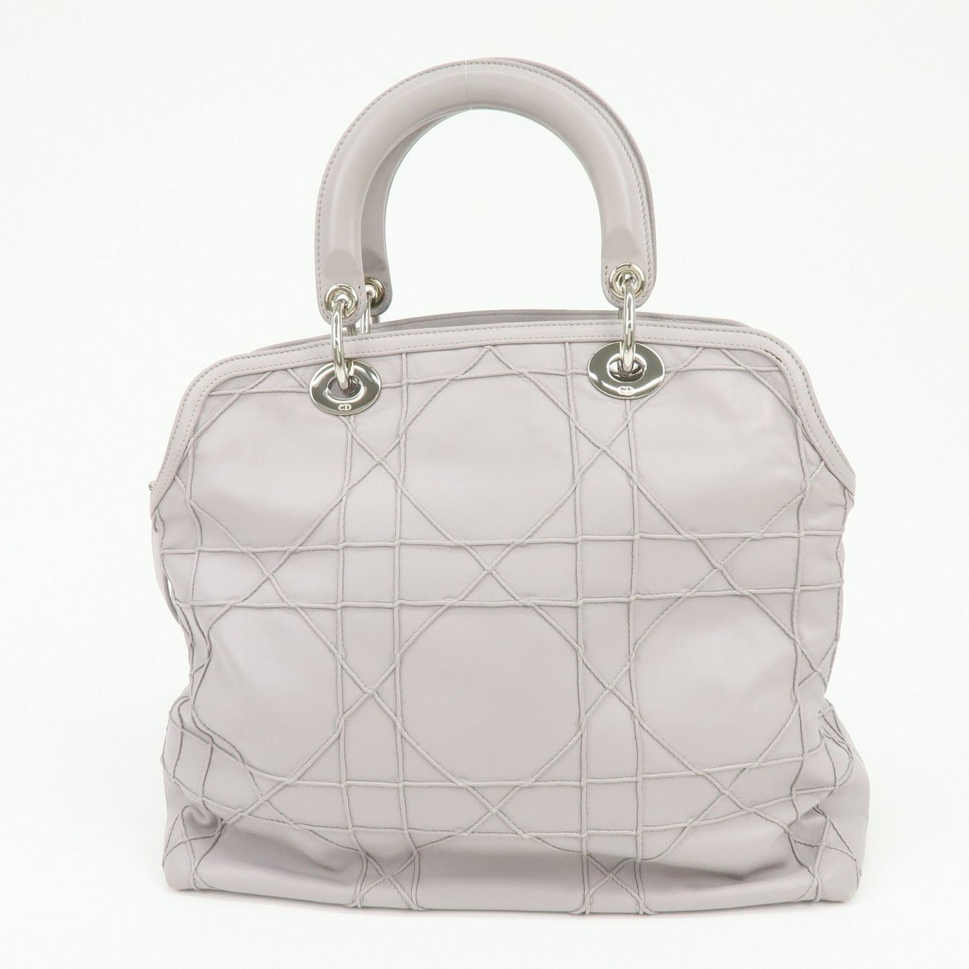 Christian Dior Granville Satchel Cannage Quilt Leather Medium