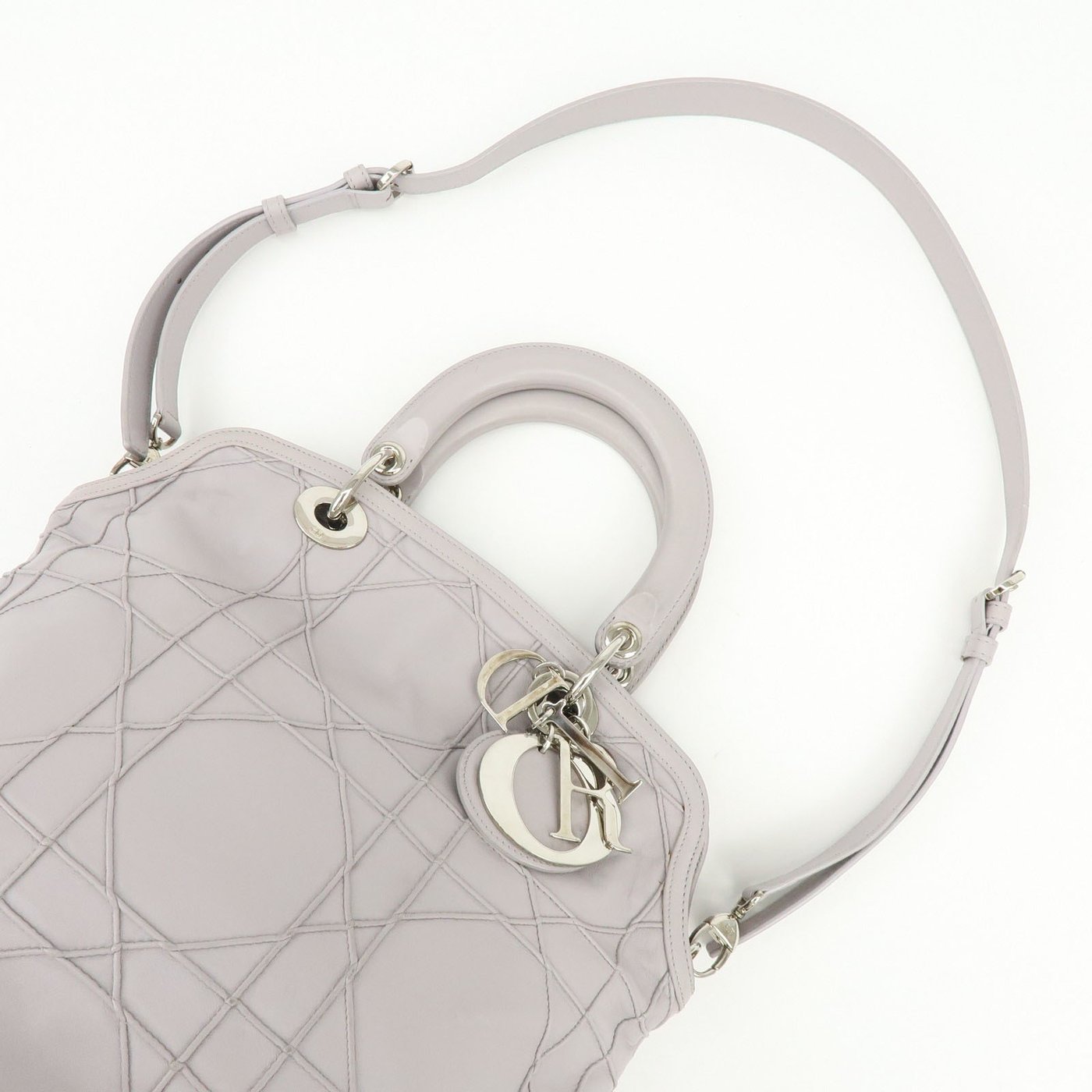 Christian Dior Granville Satchel Cannage Quilt Leather Medium