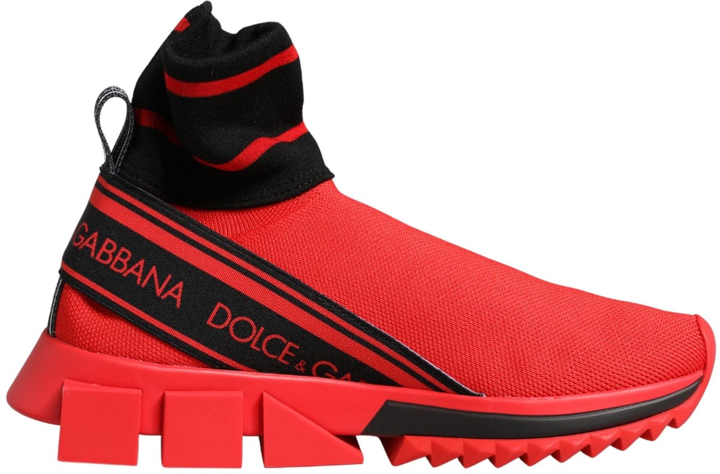 Dolce & Gabbana Red Black Sorrento Socks Sneakers Shoes