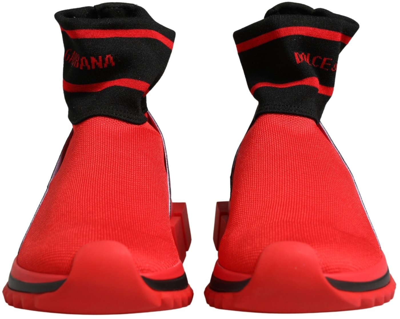 Dolce & Gabbana Red Black Sorrento Socks Sneakers Shoes