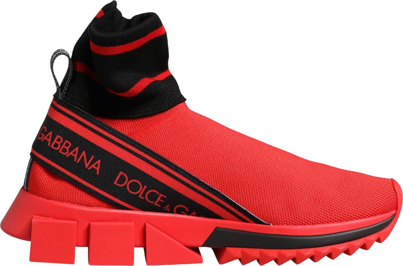 Dolce & Gabbana Red Black Sorrento Socks Sneakers Shoes