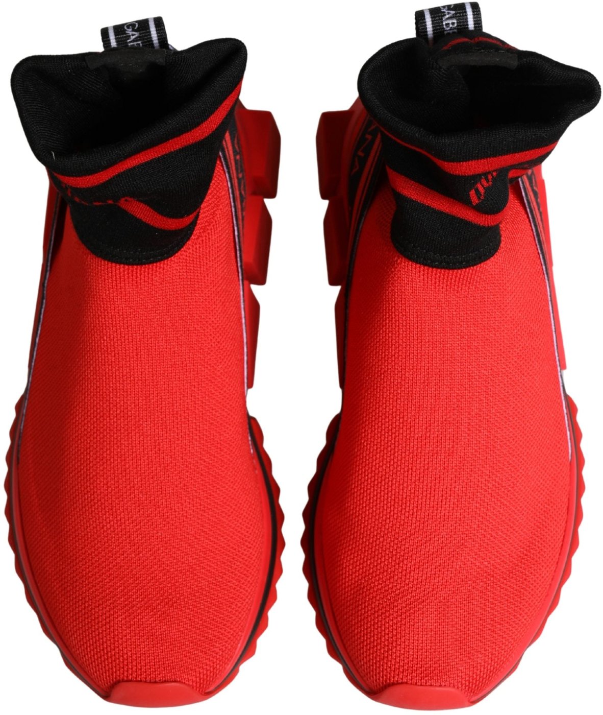 Dolce & Gabbana Red Black Sorrento Socks Sneakers Shoes