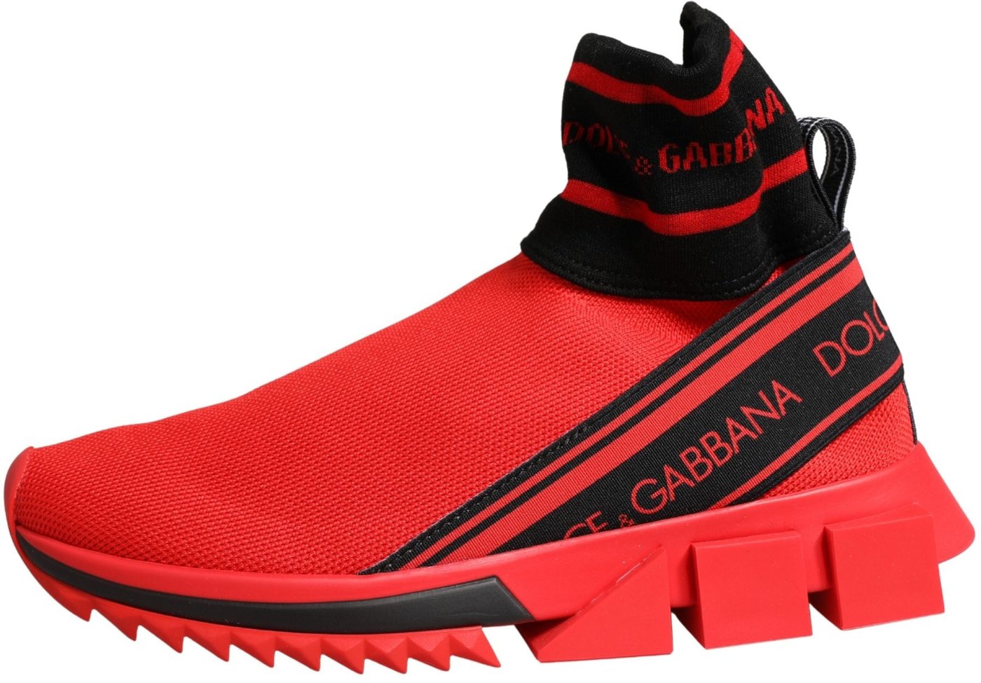 Dolce & Gabbana Red Black Sorrento Socks Sneakers Shoes