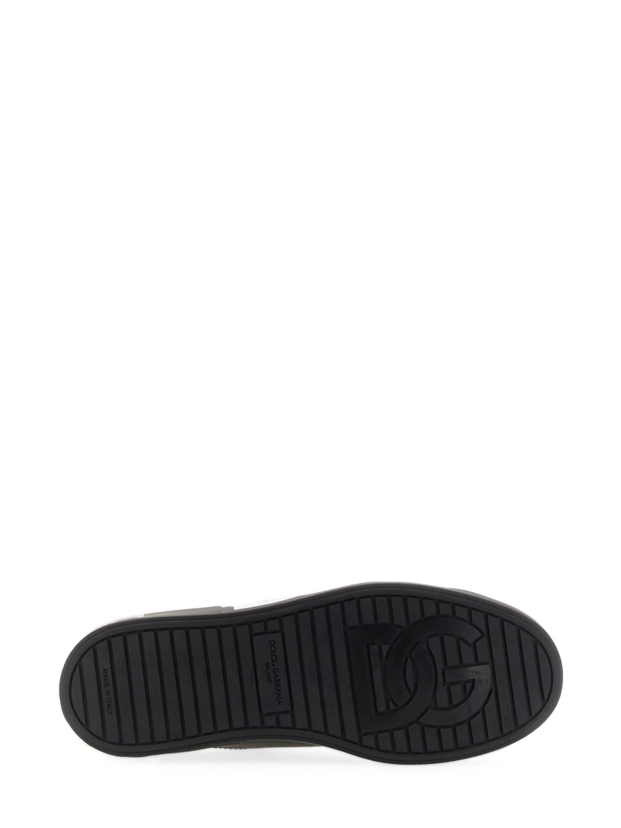 Low-Top Black Leather Sneakers with Bold Lettering