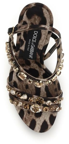 Dolce & Gabbana Brown Fabric Stiletto Heel Sandals