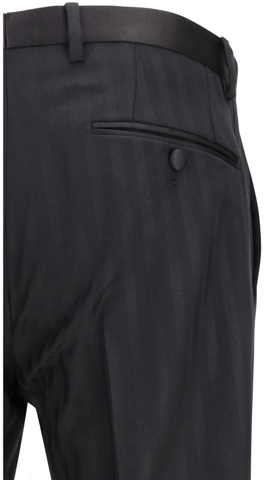 Dolce & Gabbana Black Wool Oves Aries Dress Pants