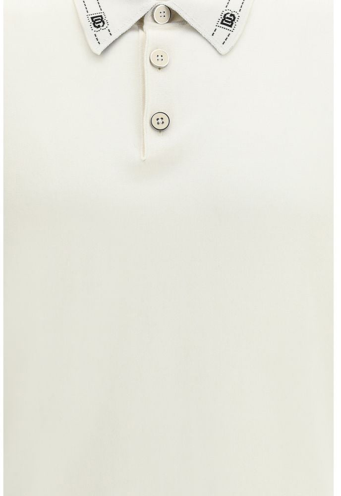 Dolce & Gabbana Beige Silk Polo Shirt