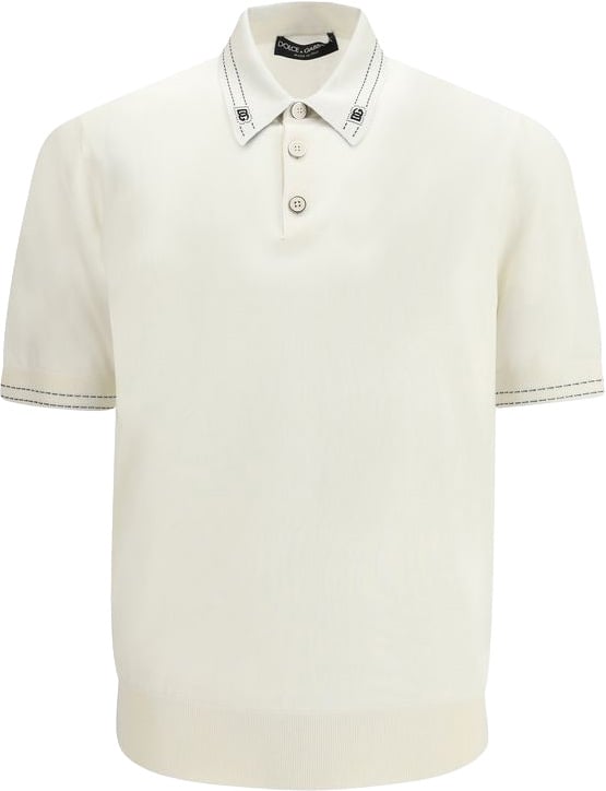 Dolce & Gabbana Beige Silk Polo Shirt