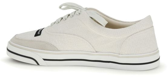 Dolce & Gabbana White Linen Low Top Sneakers
