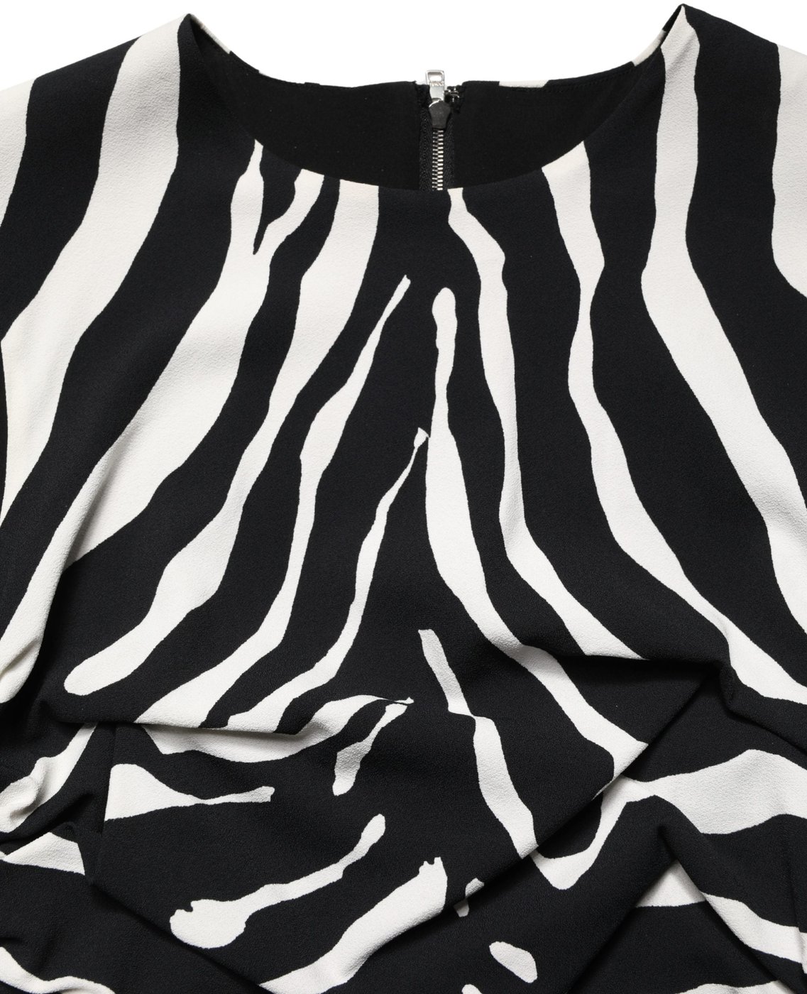 Dolce & Gabbana Black White Zebra Cady Calf Length Dress