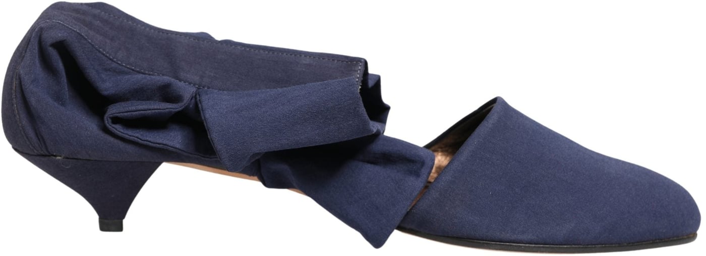 Dolce & Gabbana Blue Cotton Ankle Boots Shoes
