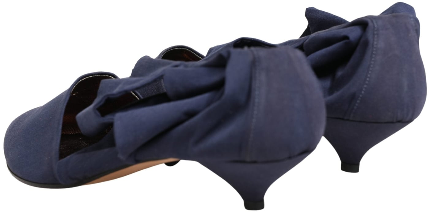 Dolce & Gabbana Blue Cotton Ankle Boots Shoes