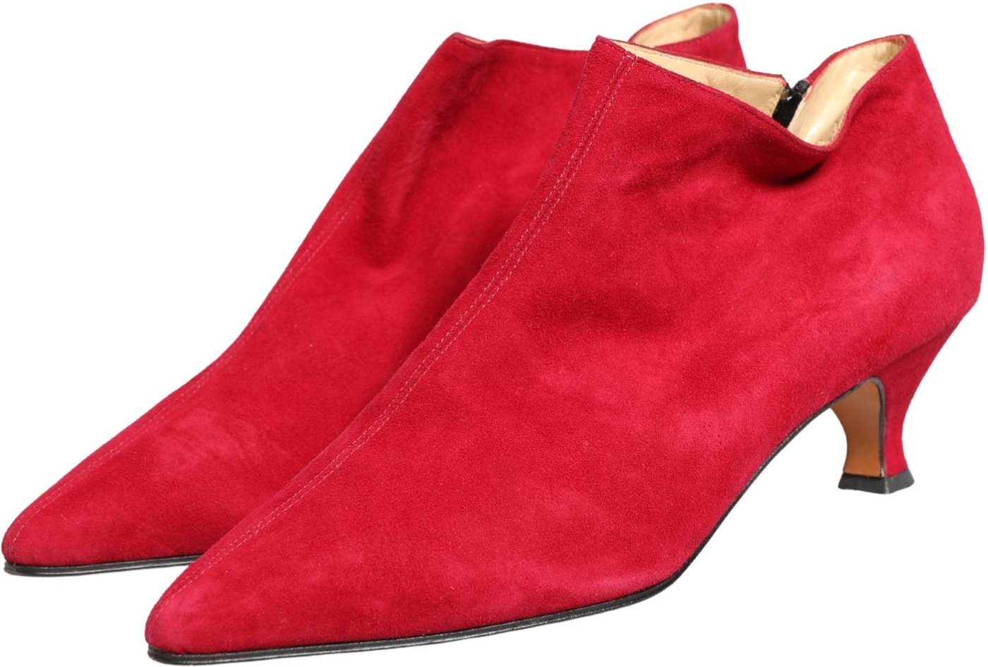 Dolce & Gabbana Red Suede Ankle Boots Shoes