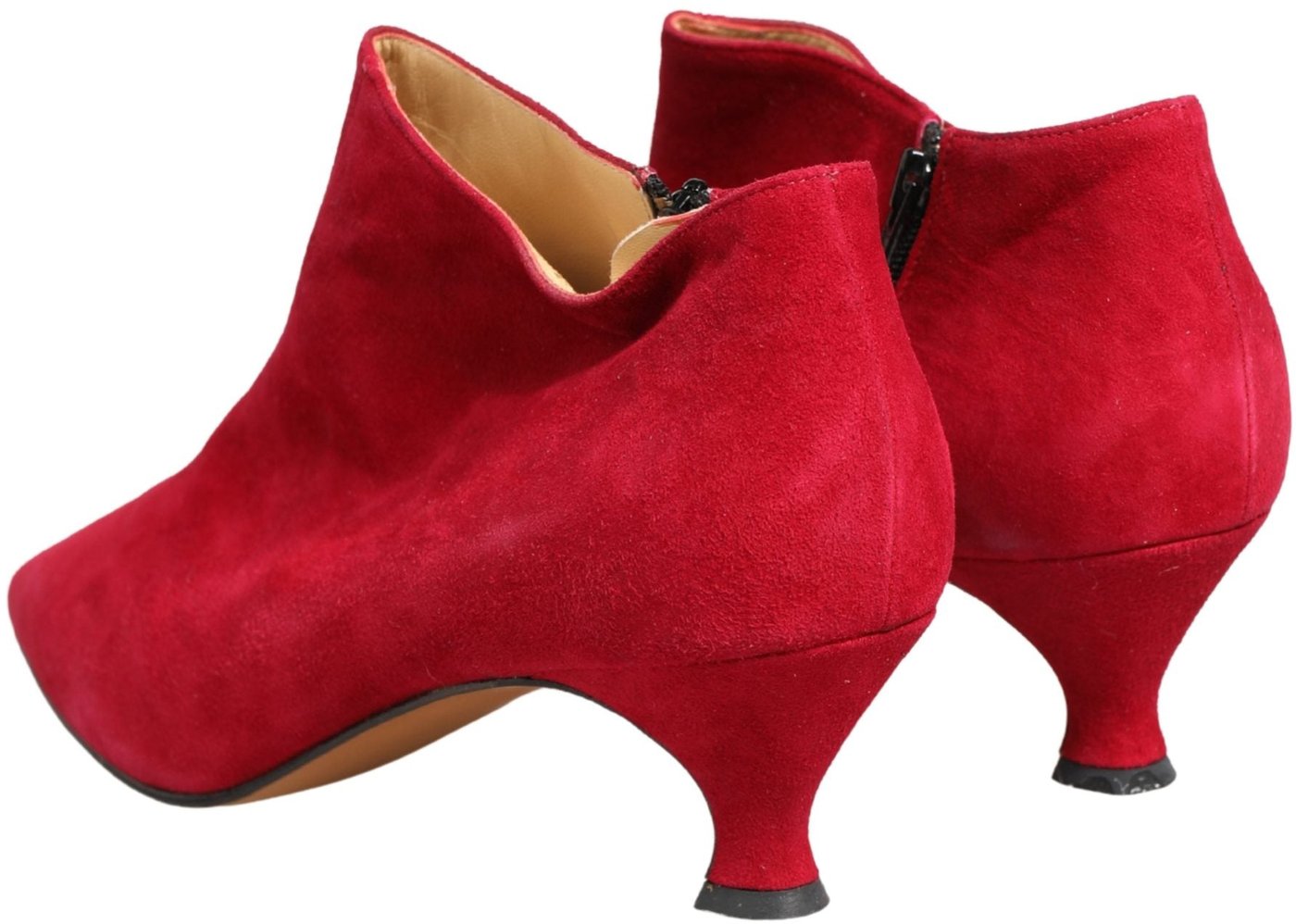 Dolce & Gabbana Red Suede Ankle Boots Shoes