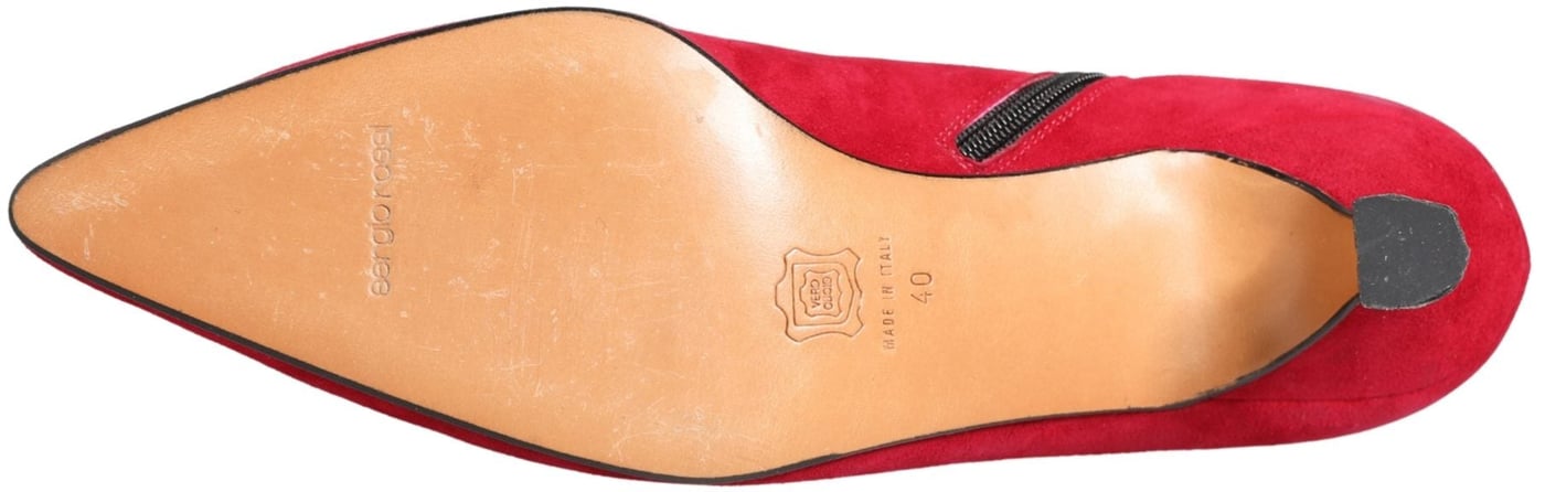 Dolce & Gabbana Red Suede Ankle Boots Shoes