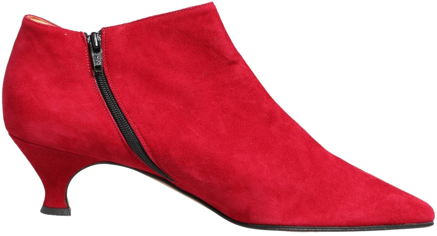 Dolce & Gabbana Red Suede Ankle Boots Shoes