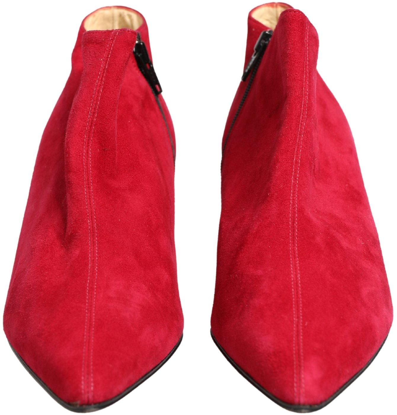 Dolce & Gabbana Red Suede Ankle Boots Shoes