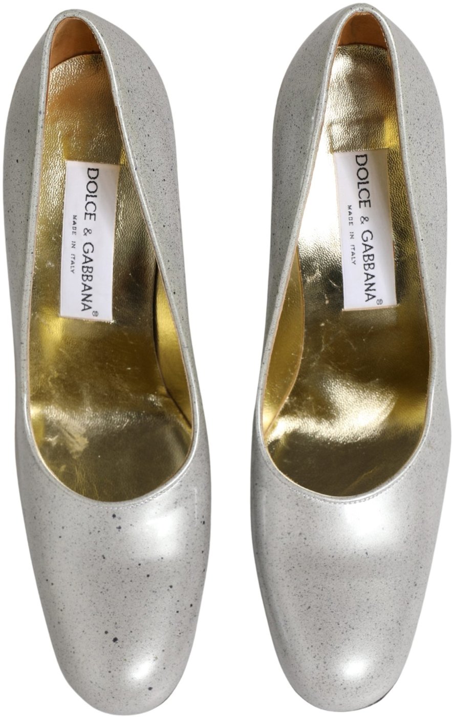 Dolce & Gabbana White Leather High Heels Women Pumps Shoes