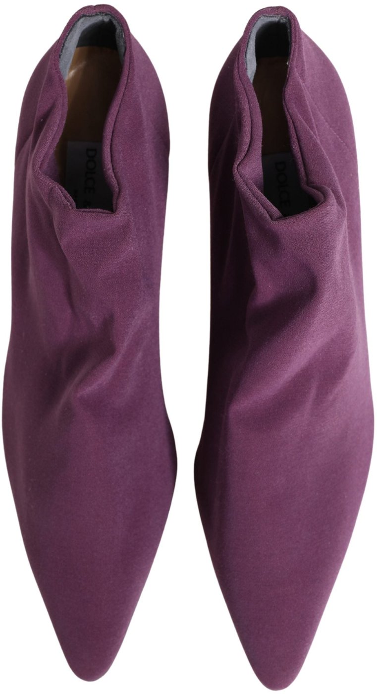 Dolce & Gabbana Shoes Purple Suede Ankle Boots Shoes