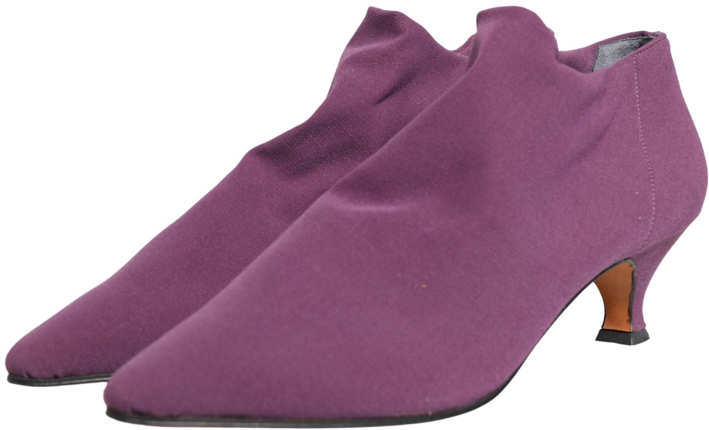 Dolce & Gabbana Shoes Purple Suede Ankle Boots Shoes