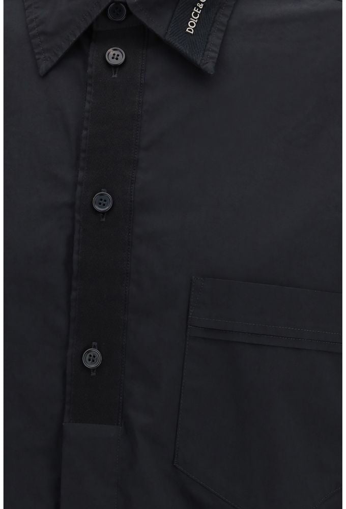 Dolce & Gabbana Black Cotton Dress Shirt