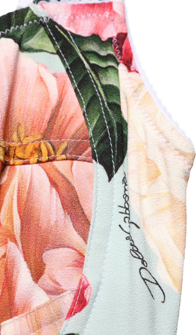 Dolce & Gabbana Multicolor Floral Print Viscose Sheath Dress