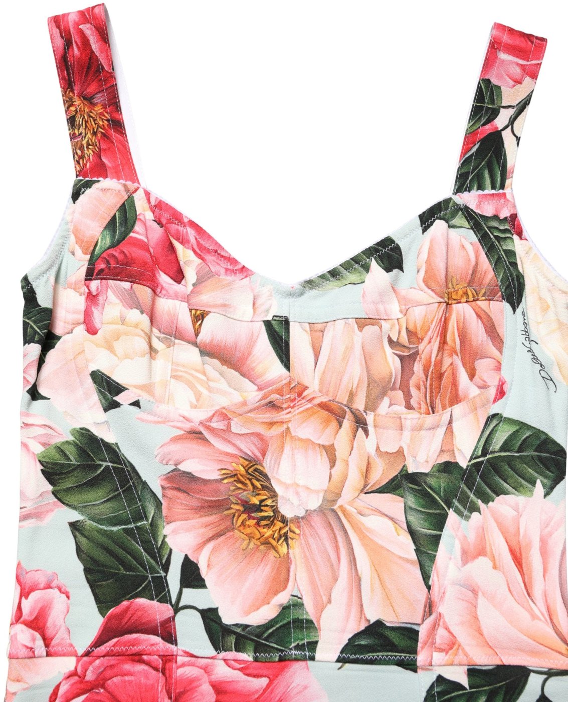 Dolce & Gabbana Multicolor Floral Print Viscose Sheath Dress