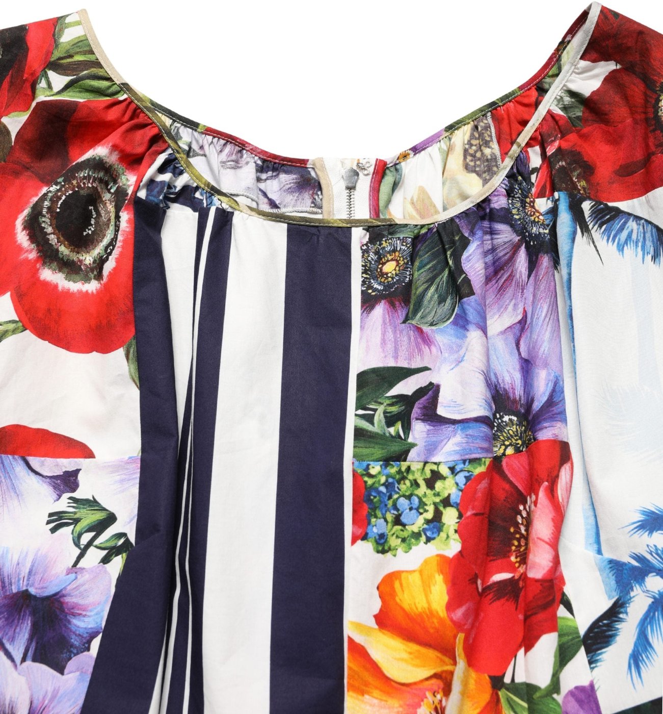 Dolce & Gabbana Multicolor Patchwork Cotton Poplin Mini Dress