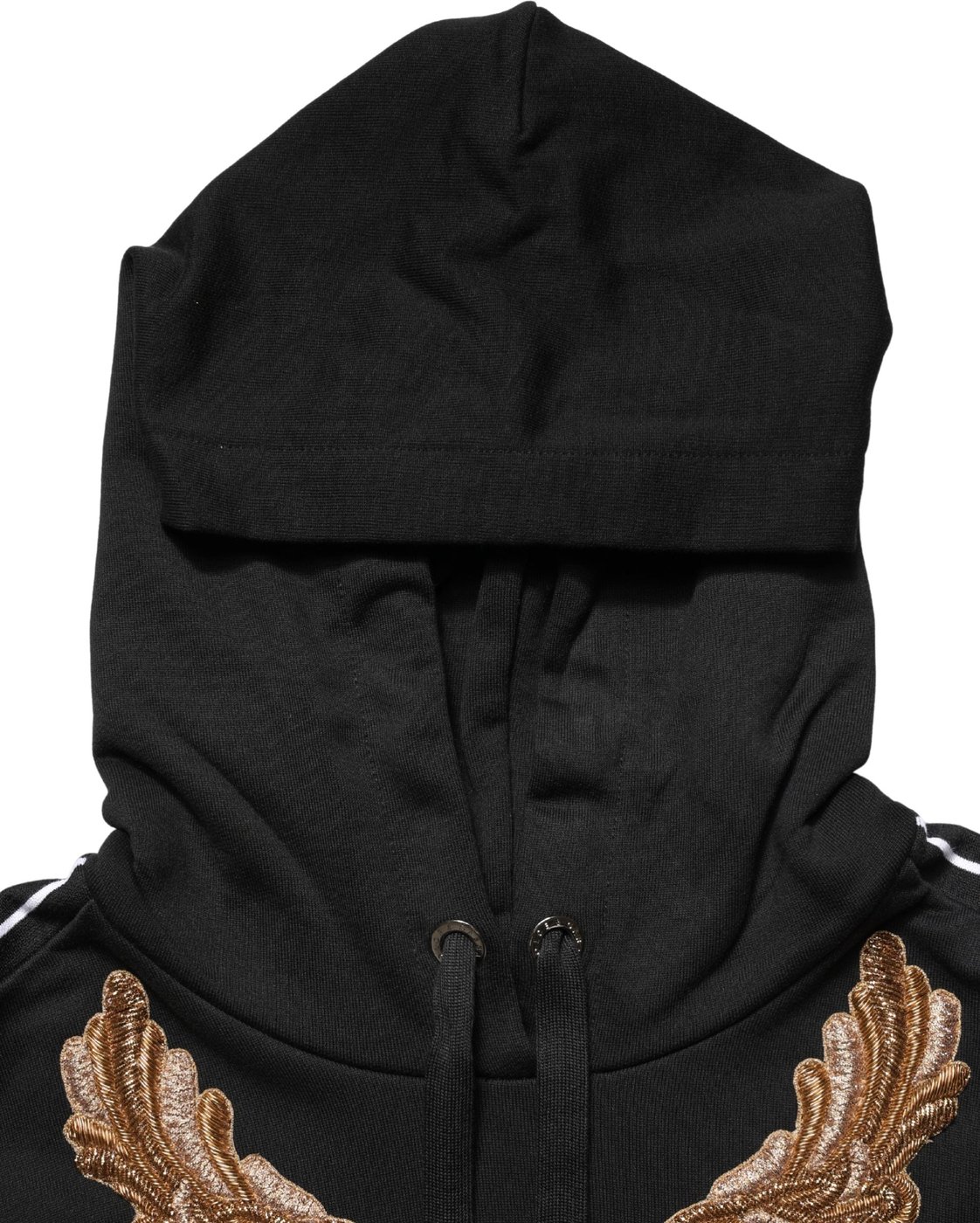 Dolce & Gabbana Black Embroidered Tassel Hooded Sweatshirt Sweater