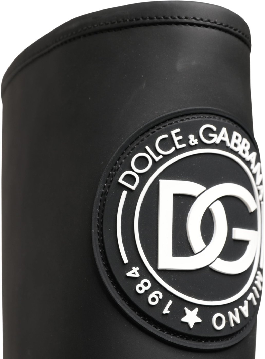 Dolce & Gabbana Black Rubberised Leather High Boots Shoes