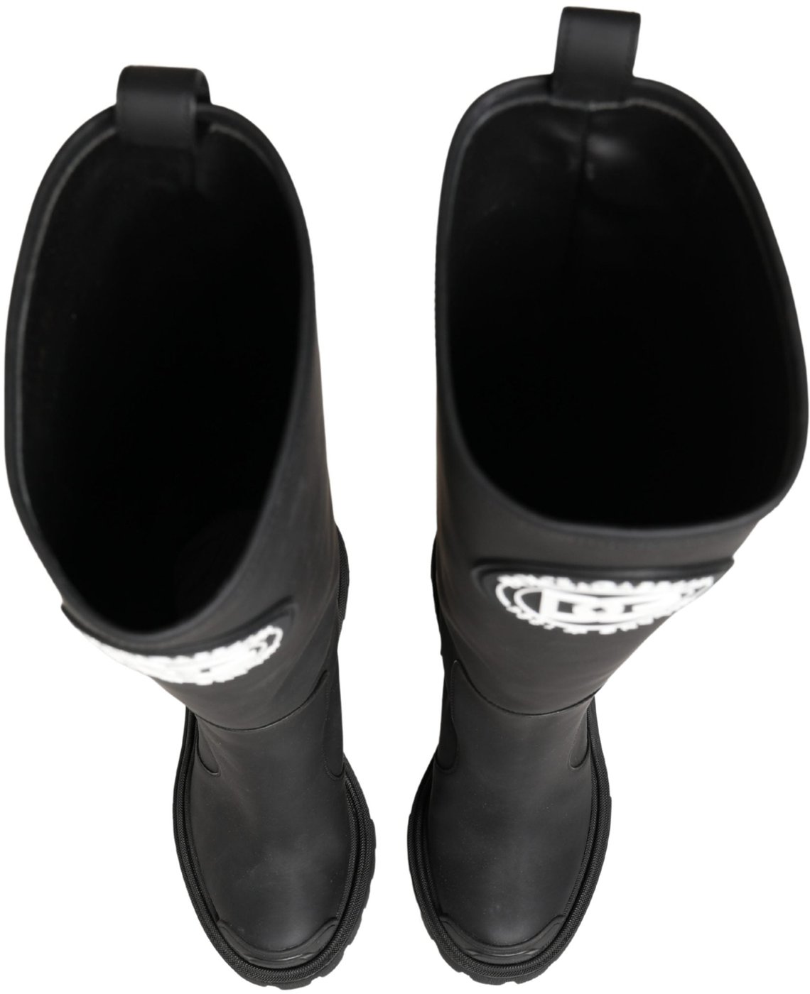 Dolce & Gabbana Black Rubberised Leather High Boots Shoes