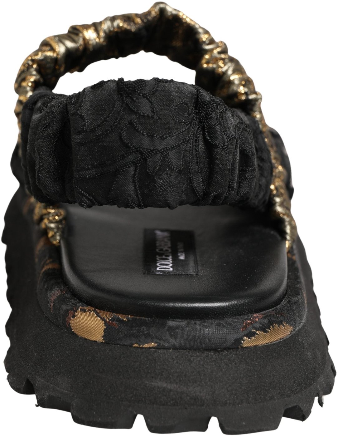 Dolce & Gabbana Black Ruching Detail Flats Men Sandals Shoes