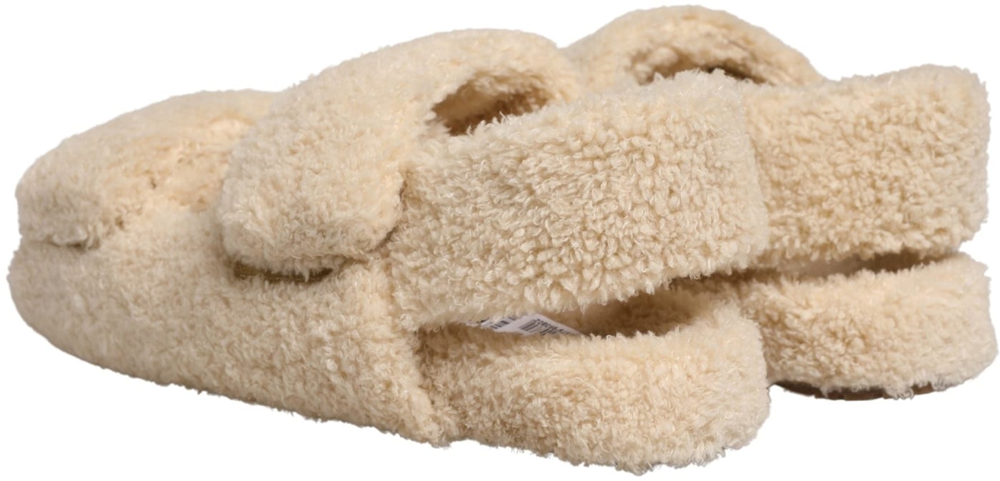 Dolce & Gabbana Beige Faux Fur Slides Men Flats Sandals Shoes