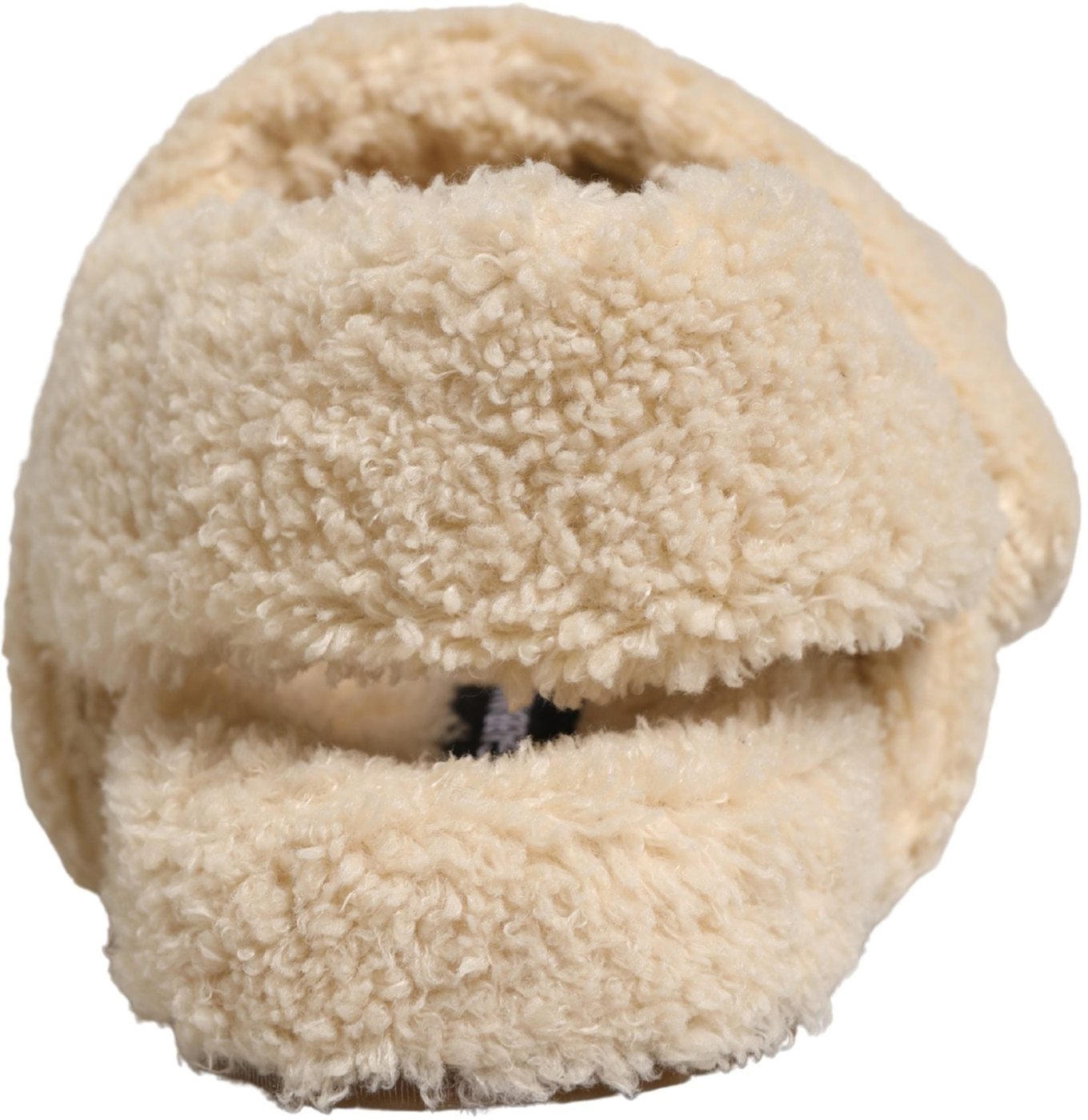 Dolce & Gabbana Beige Faux Fur Slides Men Flats Sandals Shoes