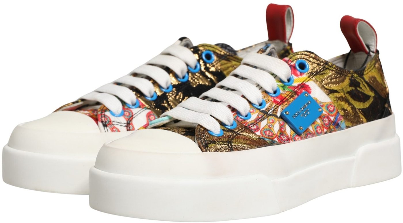 Dolce & Gabbana Multicolor Patchwork Low Top Sneakers Shoes