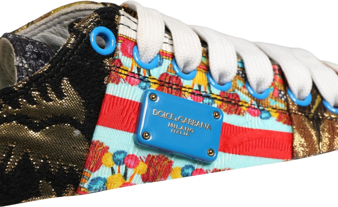 Dolce & Gabbana Multicolor Patchwork Low Top Sneakers Shoes