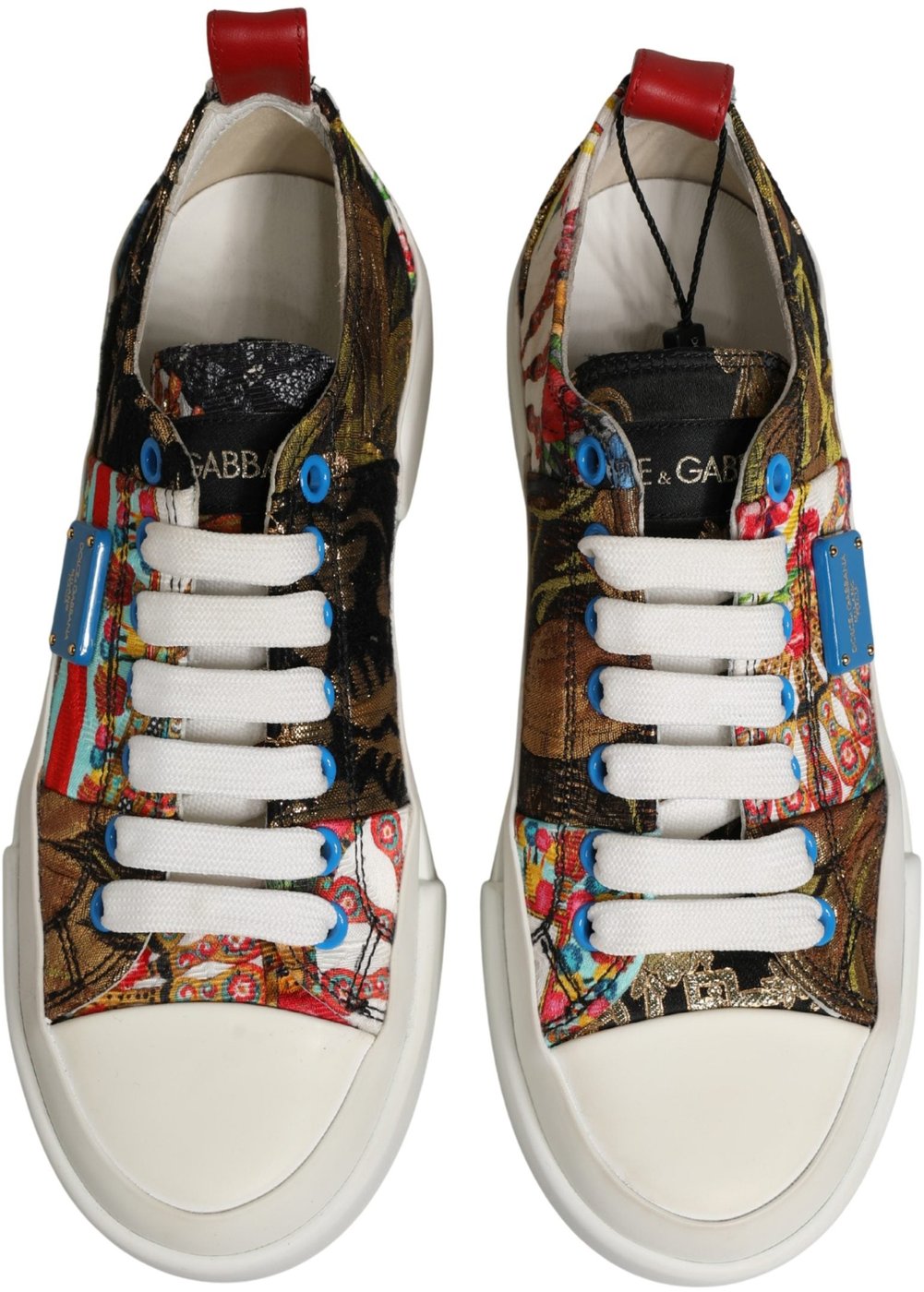 Dolce & Gabbana Multicolor Patchwork Low Top Sneakers Shoes