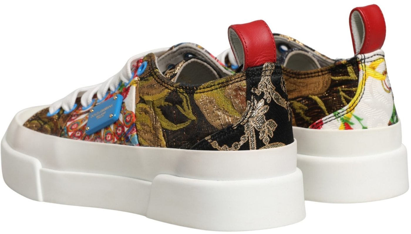 Dolce & Gabbana Multicolor Patchwork Low Top Sneakers Shoes