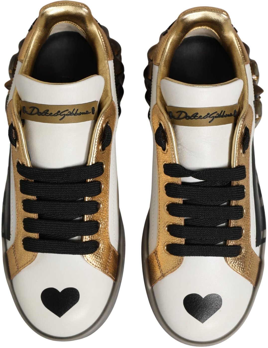 Dolce & Gabbana Multicolor Crystal StuddedLOVE Sneakers Shoes