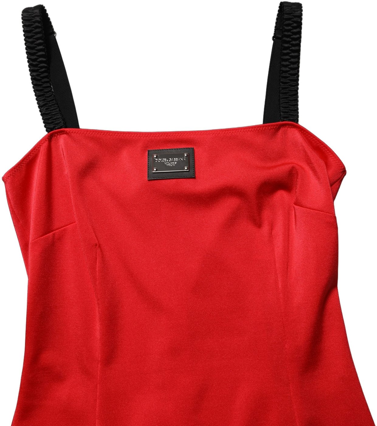 Dolce & Gabbana Red Nylon Blend Cady Sleeveless Mini Dress