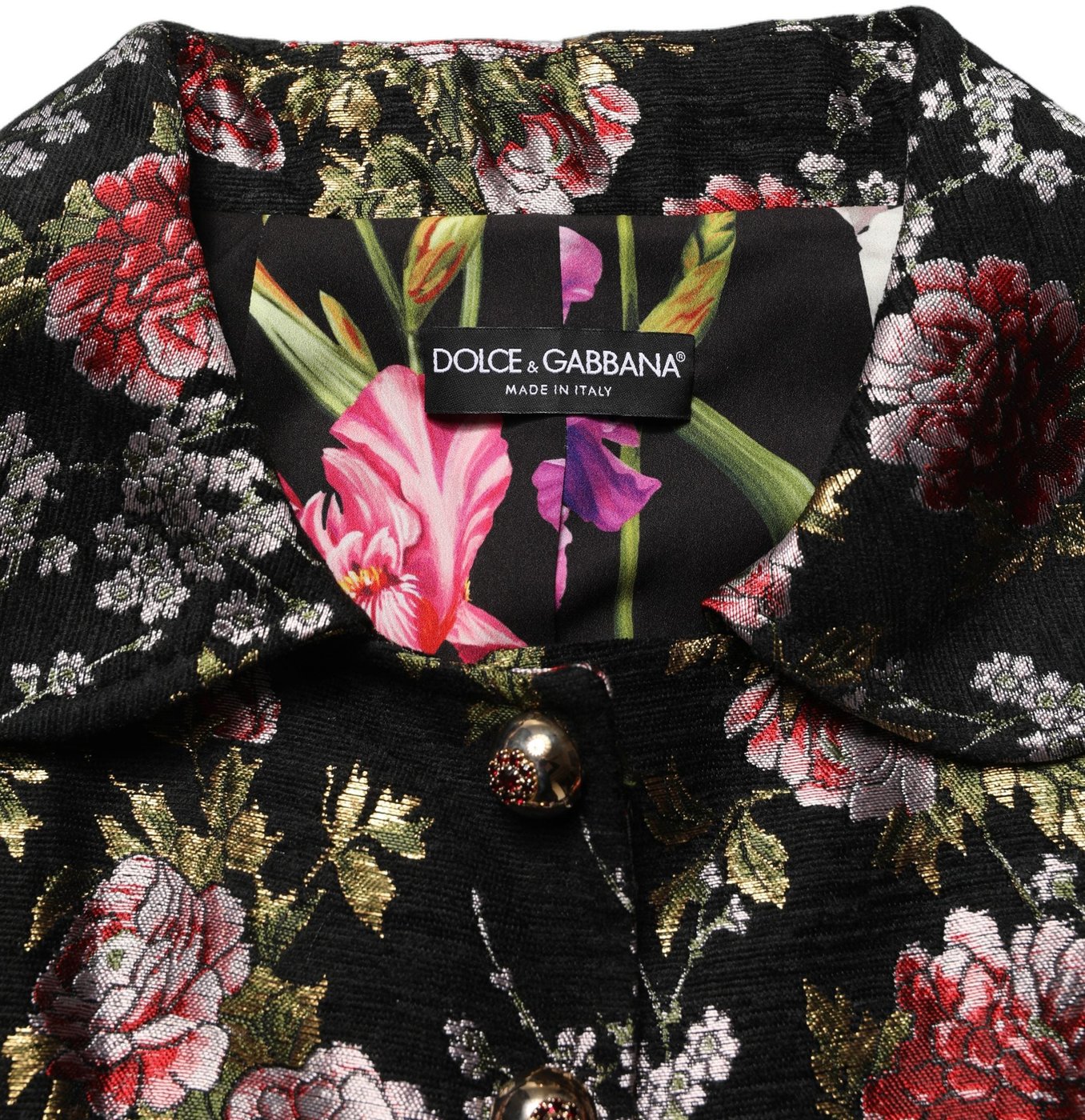 Dolce & Gabbana Multicolor Floral Brocade Blazer Jacket