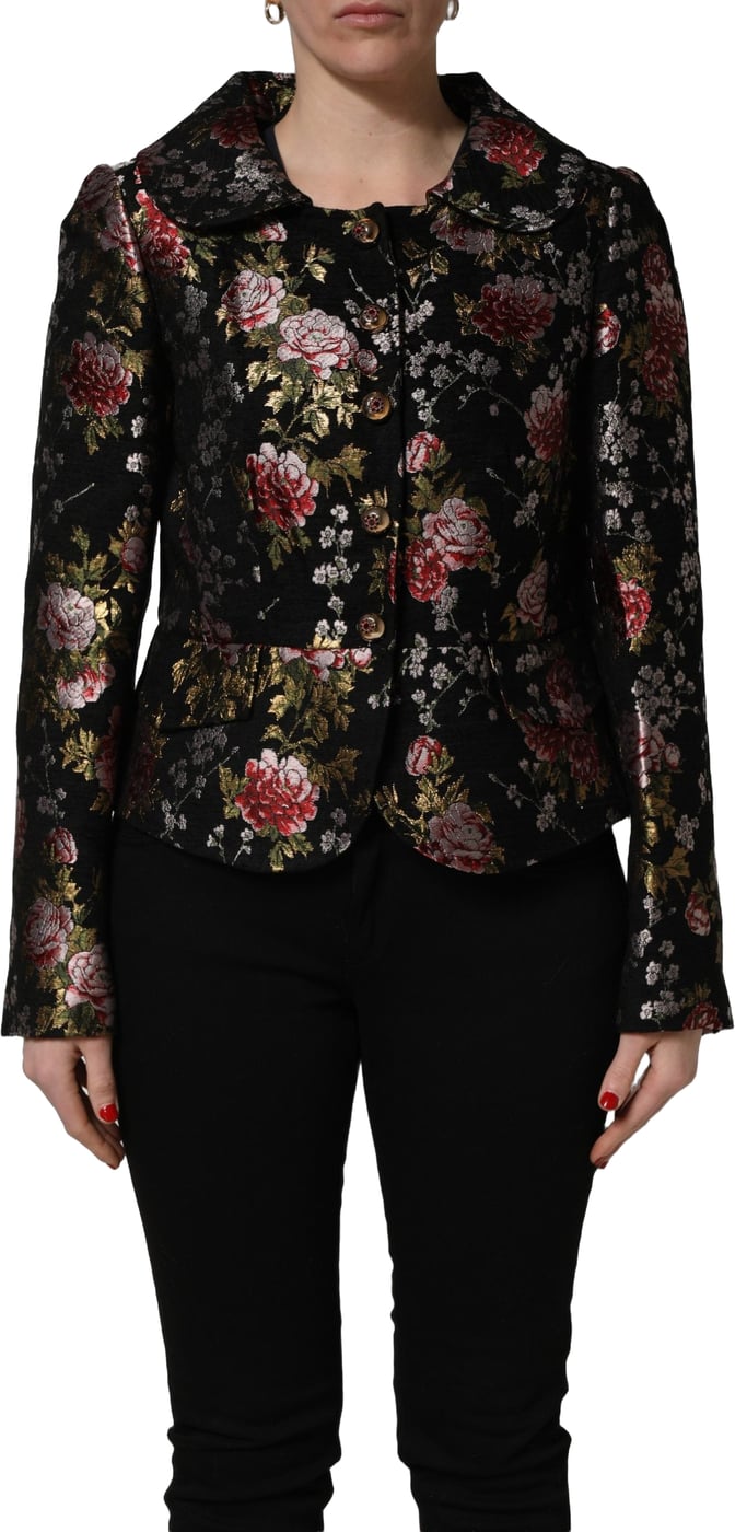 Dolce & Gabbana Multicolor Floral Brocade Blazer Jacket