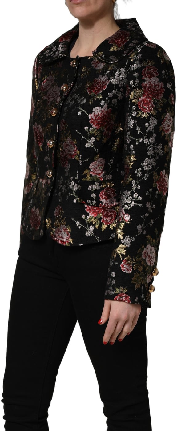 Dolce & Gabbana Multicolor Floral Brocade Blazer Jacket