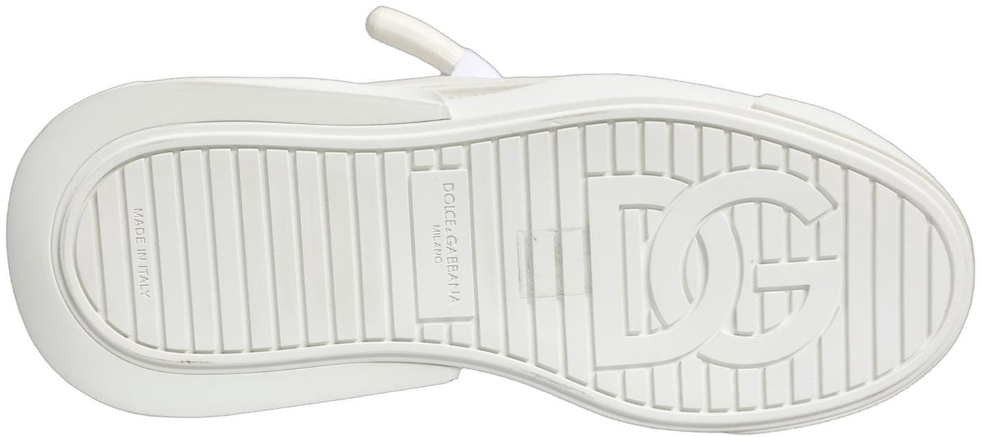Dolce & Gabbana White Calfskin Leather Low Top Sneakers Shoes
