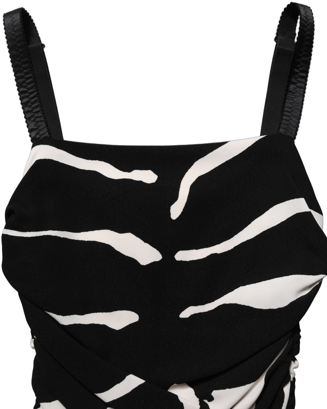 Dolce & Gabbana Black White Zebra Cady Calf Length Dress