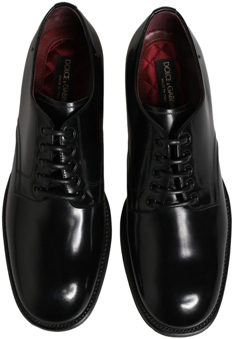 Dolce & Gabbana Black Calfskin Leather Derby Men Dress Shoes