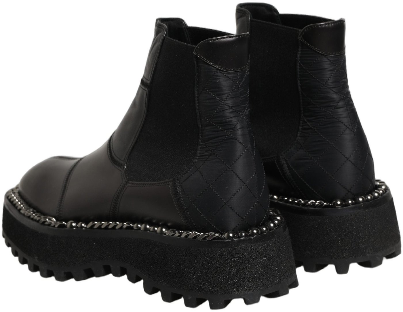 Dolce & Gabbana Black Leather Slip On Chelsea Boots Shoes