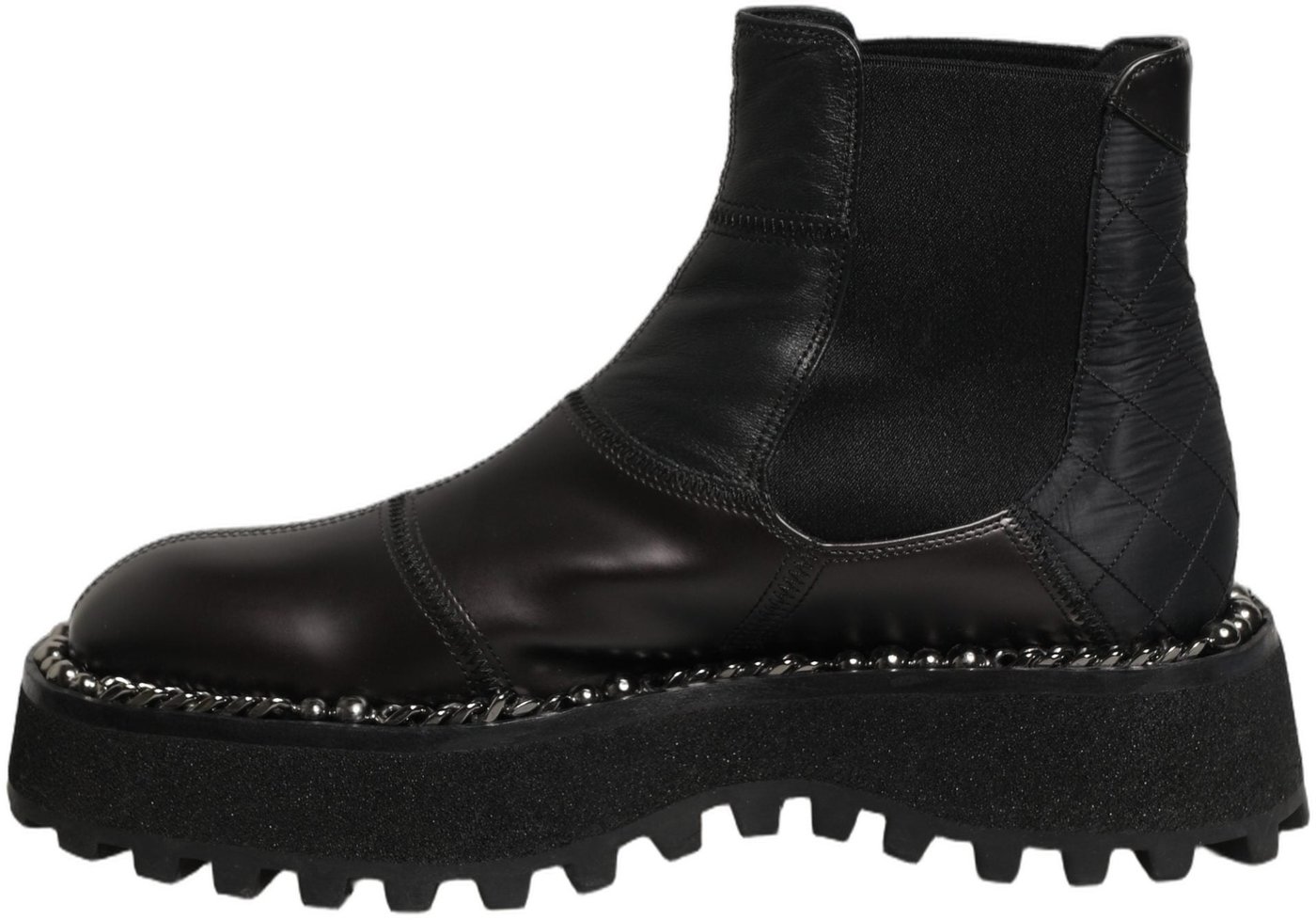 Dolce & Gabbana Black Leather Slip On Chelsea Boots Shoes