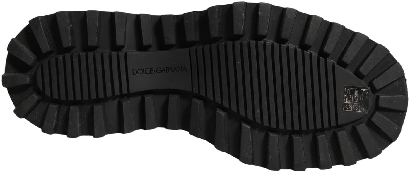 Dolce & Gabbana Black Leather Slip On Chelsea Boots Shoes
