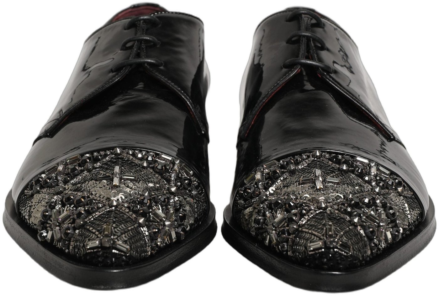Dolce & Gabbana Black Embellished Derby Dress Formal Shoes